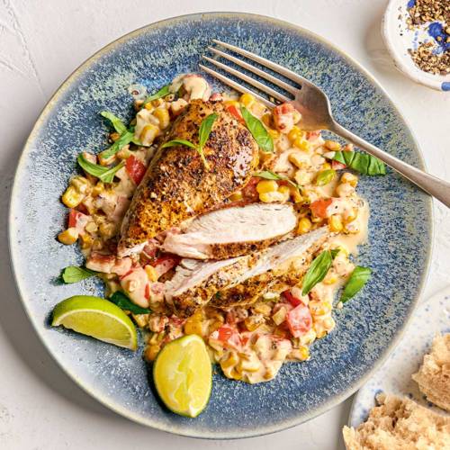 One-pan creamy turkey and charred corn