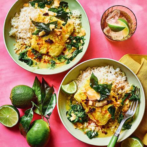 Zingy coconut curried cod