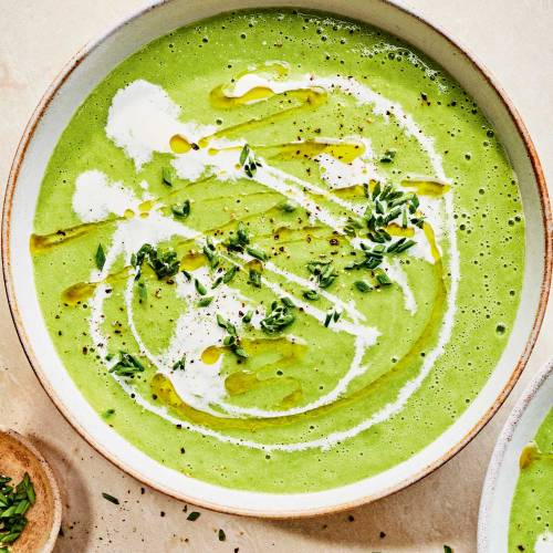 Cucumber and pea gazpacho