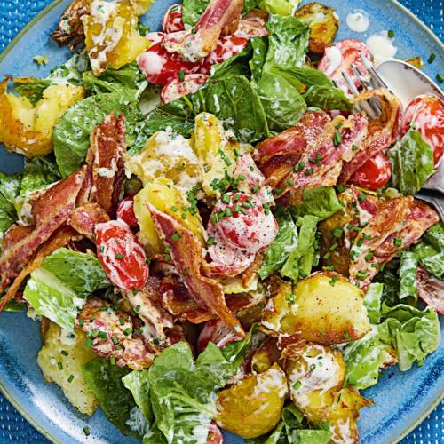 Crispy smashed potato BLT