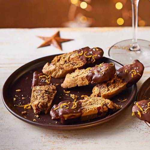 Pecan and orange cookie dough biscotti 