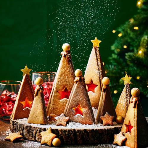 Spiced cardamom gingerbread Christmas forest