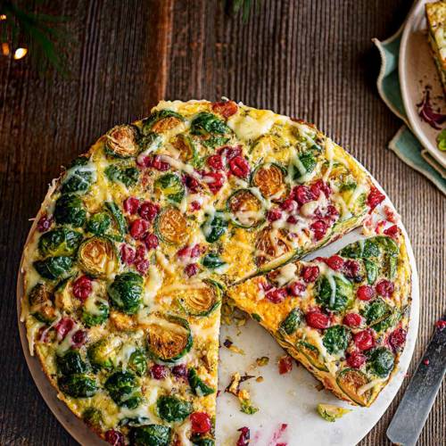 Leftover brussels sprouts frittata