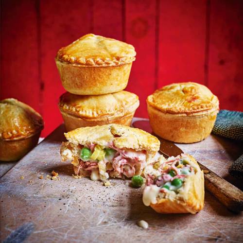 Ham and pea muffin tin pies