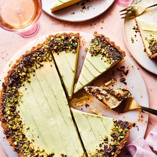 Pistachio cannoli tart