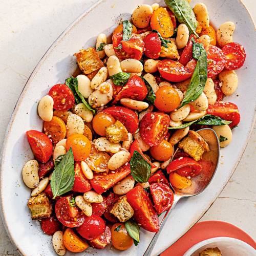 Butter bean and crumpet panzanella