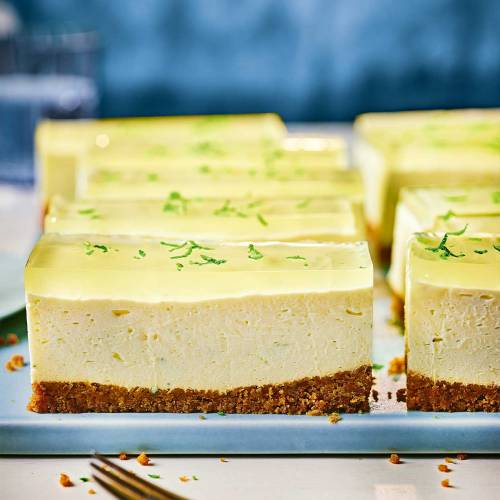Elderflower and lime cheesecake bars