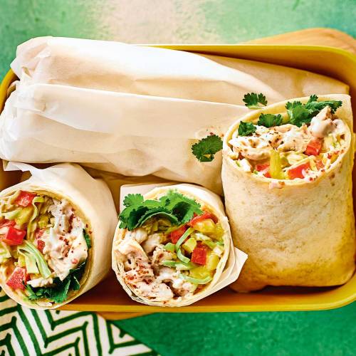 Tajín chicken and mango slaw wraps