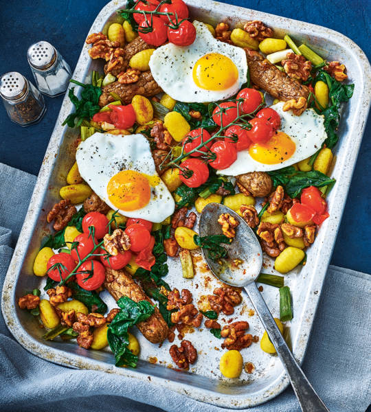 Gnocchi - sausage hash with smokey walnuts