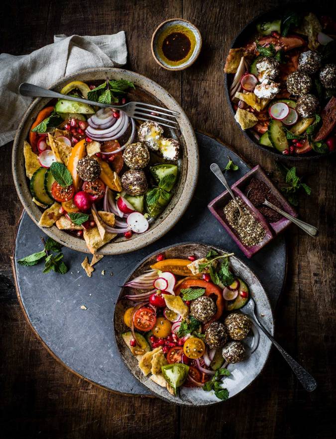 Recipe: Fattoush salad with herbed labneh balls