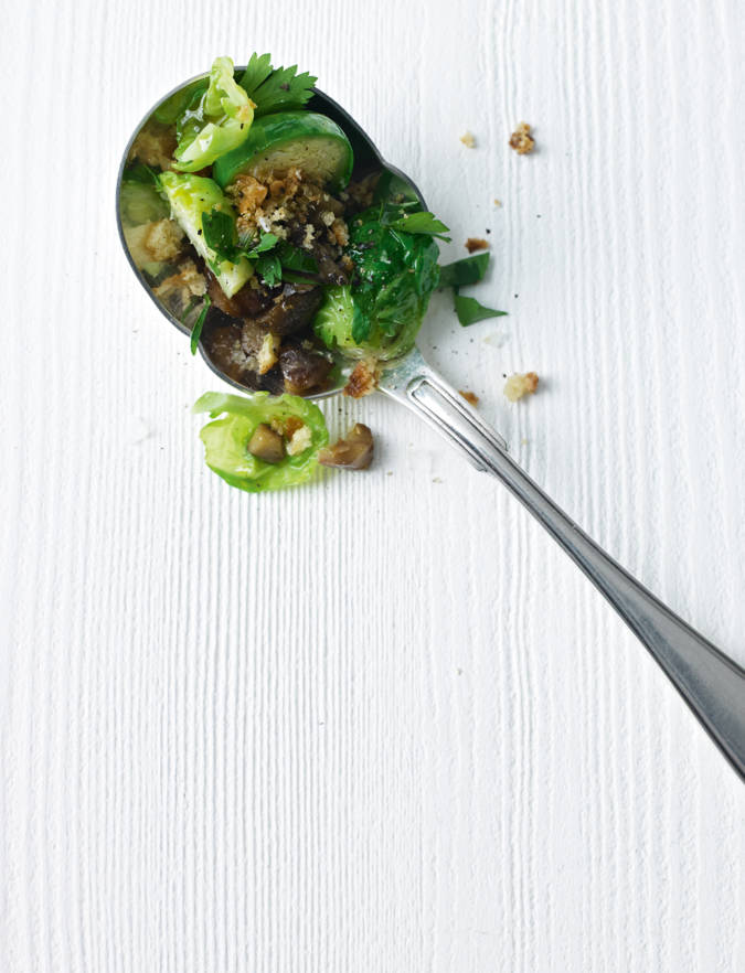 Recipe: Brussels sprouts with chestnut and parsley crumbs