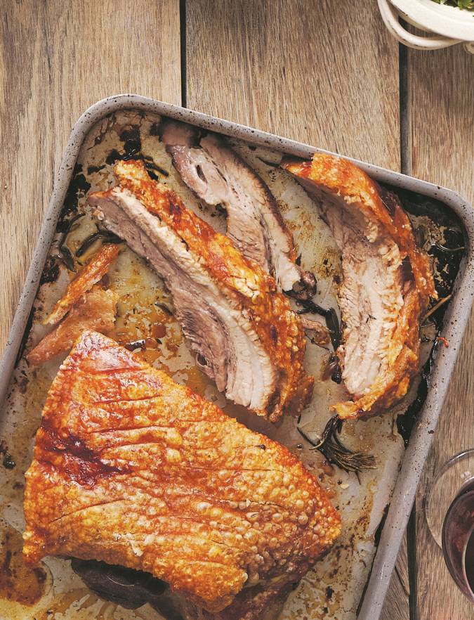 Recipe: Slow-roasted pork belly with salsa verde