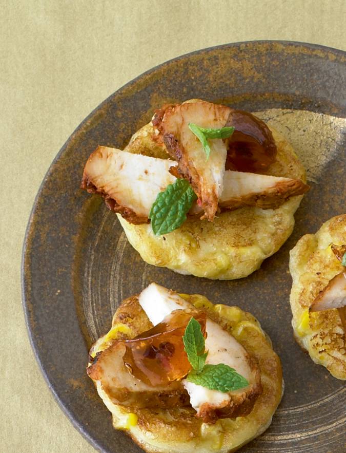 Recipe: Chicken sweetcorn pancakes with chilli jam