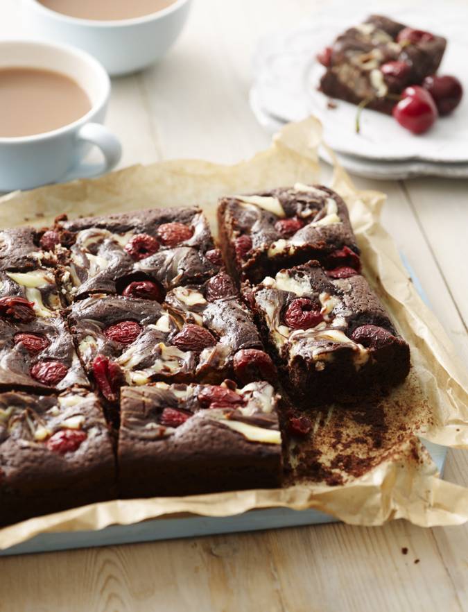Recipe: Marbled cherry chocolate brownies