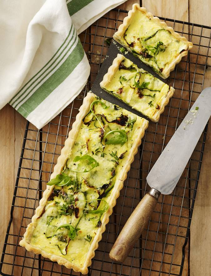 Recipe: Creamy courgette and pea quiche
