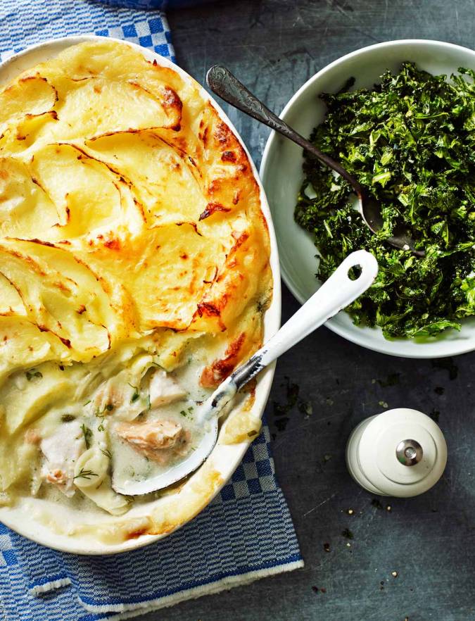Recipe: Dairy-free fish pie with crispy kale