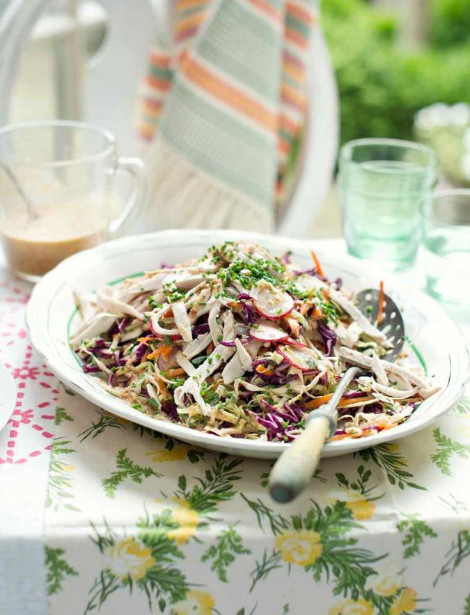 Recipe: Japanese chicken coleslaw with ginger almond dressing