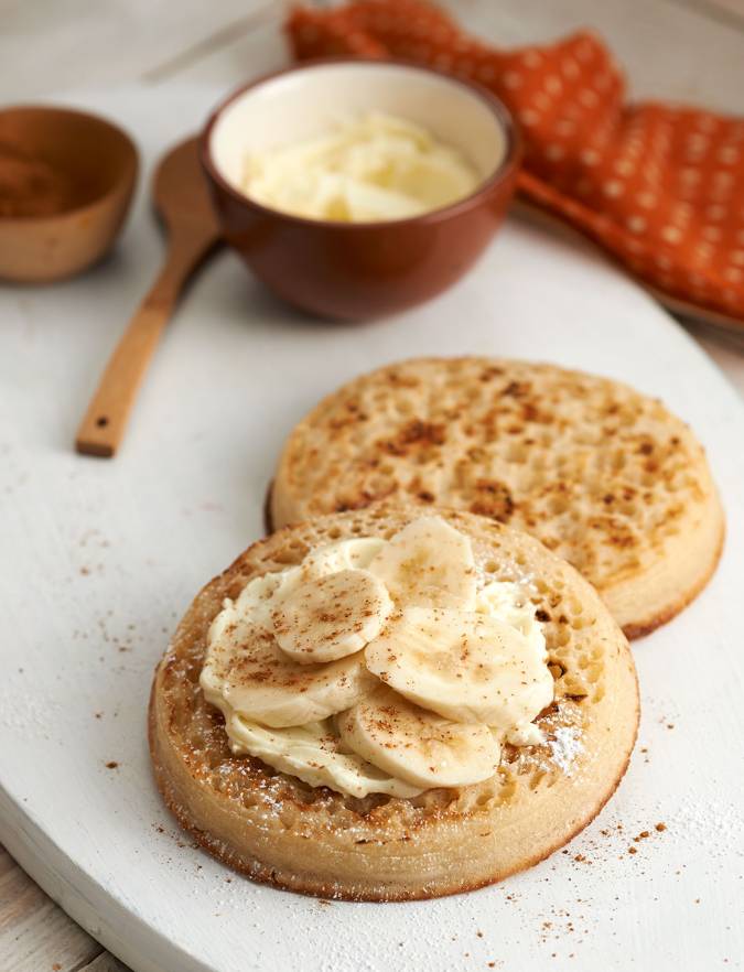 Recipe: Sweet banana and spice crumpets