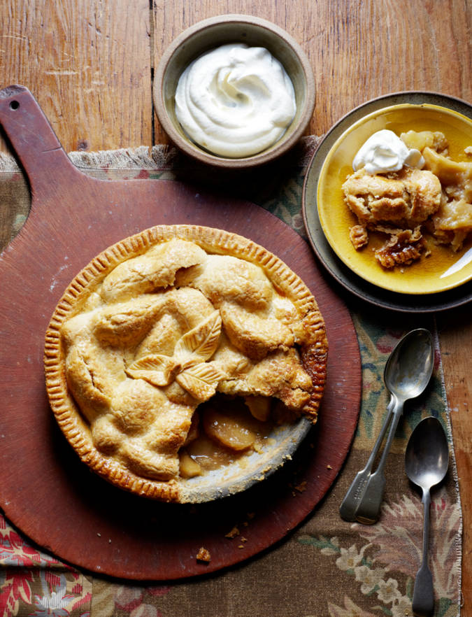 Recipe: Stem ginger-spiced apple pie with hazelnut pastry