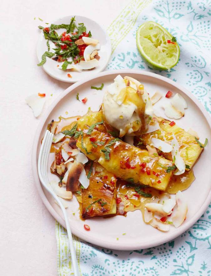 Recipe: Griddled pineapple with lime and chilli caramel