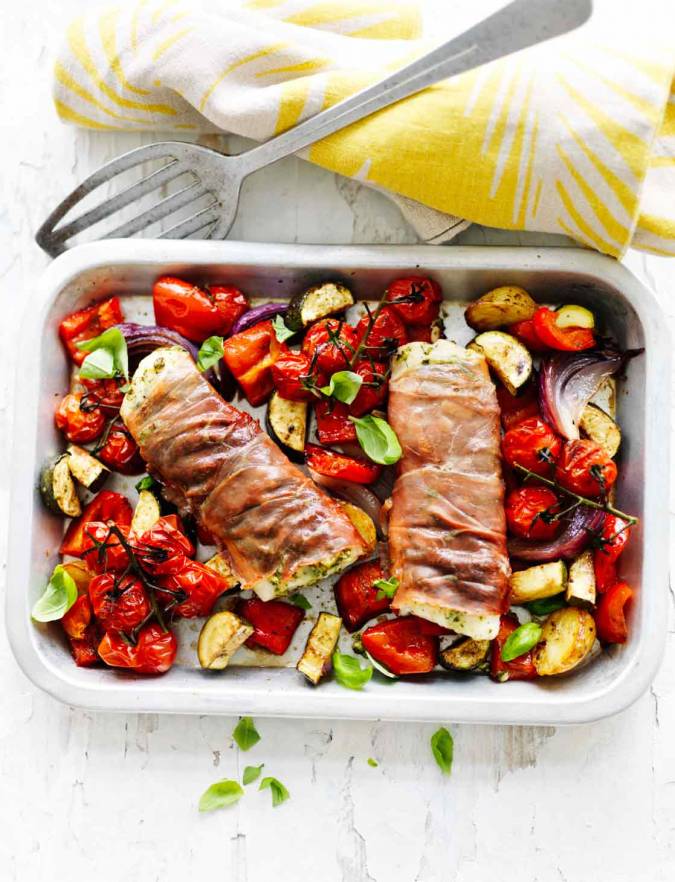 Recipe: Parma ham-wrapped cod and Mediterranean vegetables
