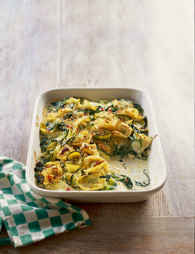 Recipe: Courgette and spinach tortelloni gratin