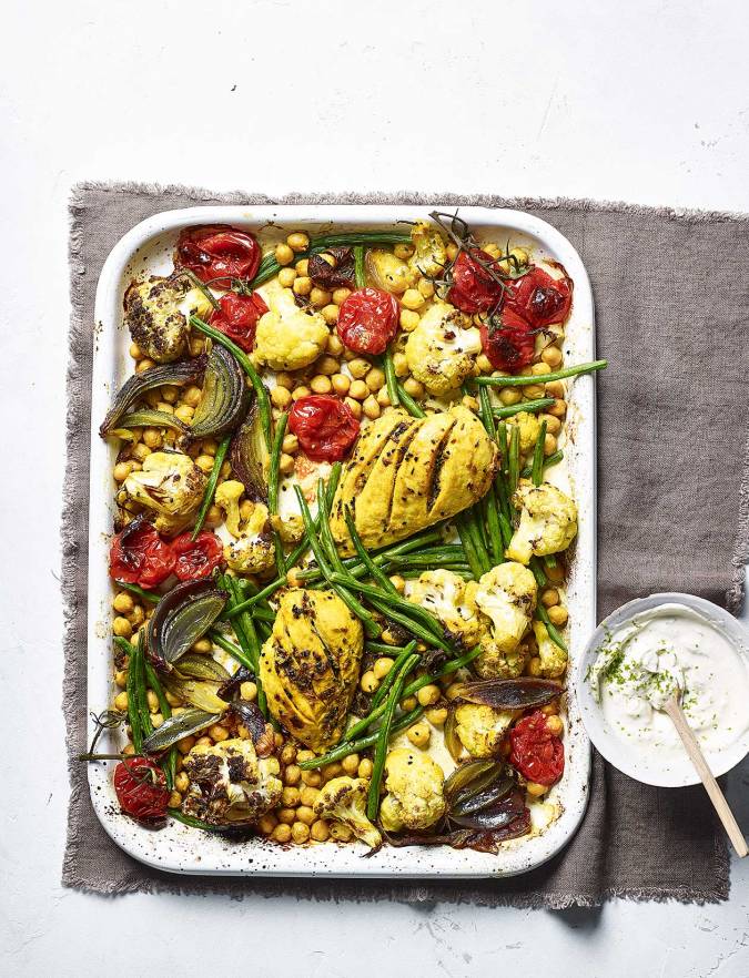 Recipe: 5-a-day turmeric traybake chicken