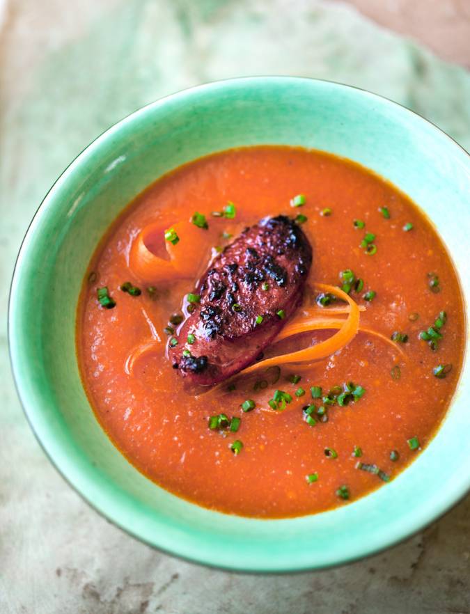 Recipe: Spring carrot and chorizo soup