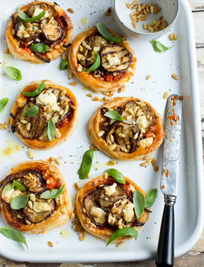 Recipe: Caramelised onion, aubergine and feta tarts