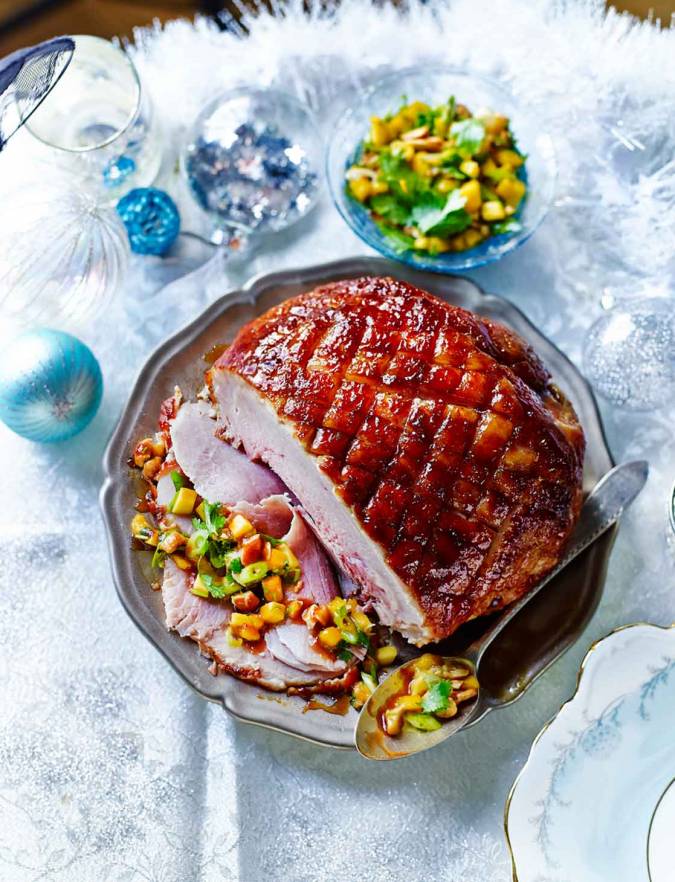Recipe: Mango, chilli and ginger gammon with cashew and coriander salsa