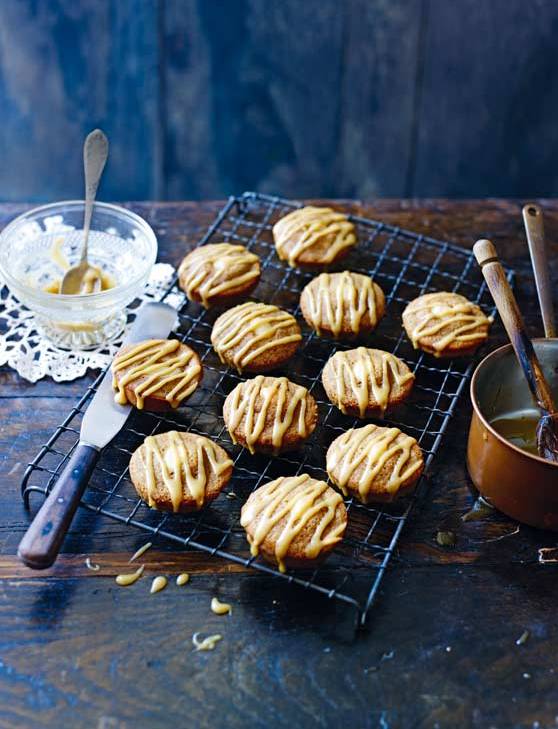 Recipe: Coffee, cardamom and almond friands with toffee drizzle