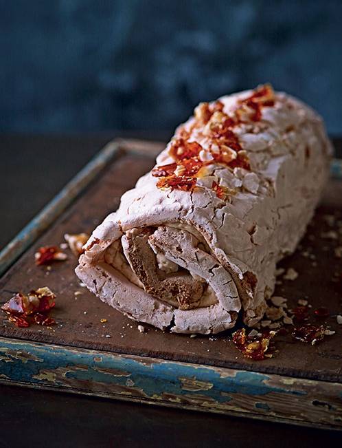 Recipe: Peanut meringue roulade