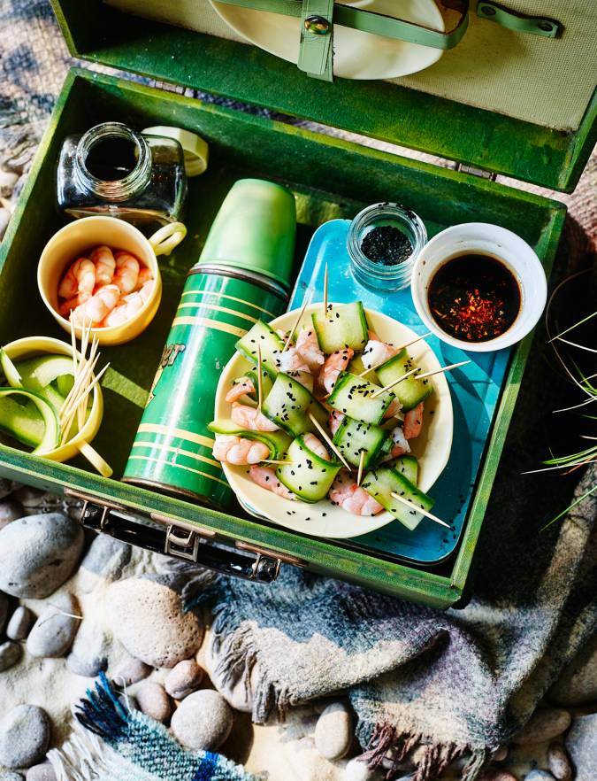 Recipe: Prawns in cucumber ‘noodles’ with a Japanese dipping sauce