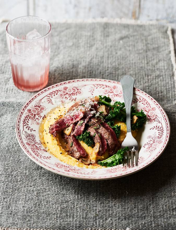 Recipe: Rosemary steak with cheesy polenta