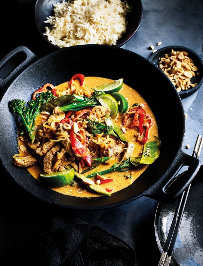Recipe: Thai-style peanut pork with Tenderstem