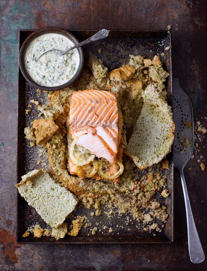 Recipe: Salt-baked salmon with watercress sauce