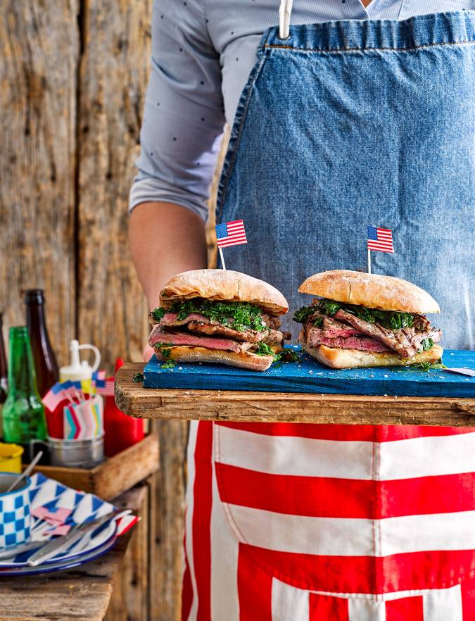 Recipe: Fire-grilled steak sandwich with chimichurri