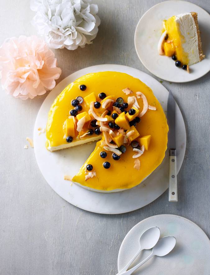 Recipe: Mango-coconut frozen cheesecake