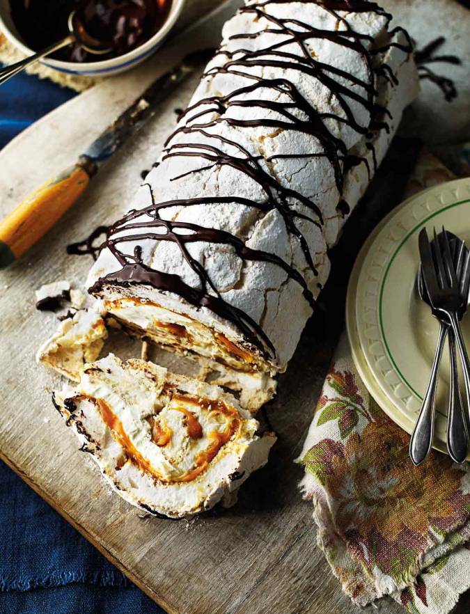 Banoffee meringue roulade Sainsbury's Magazine Banoffee meringue roulade Sainsbury's Magazine