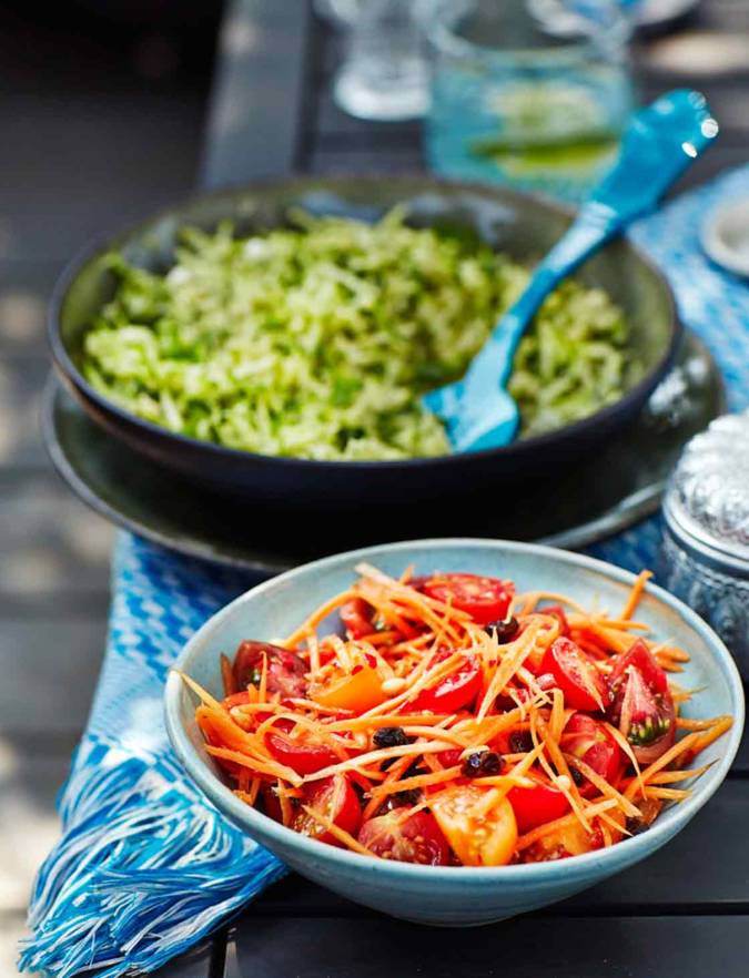 Recipe: Tomato and carrot salad with pine nuts and raisins