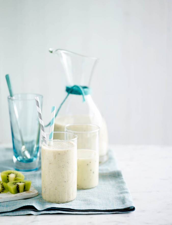 Recipe: Kiwi, peach, ginger and passionfruit smoothies