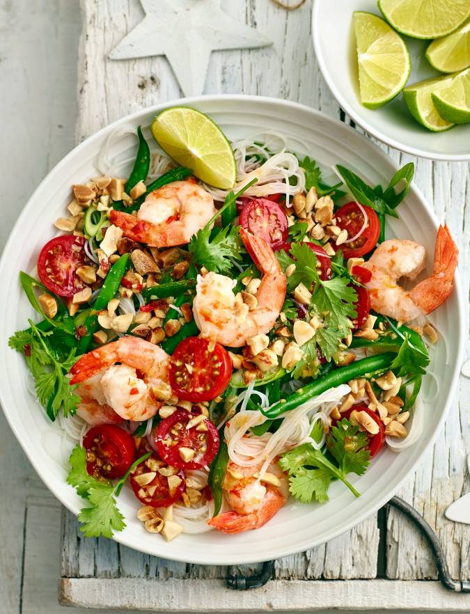 Thai prawn rice noodle salad | Sainsbury's Magazine