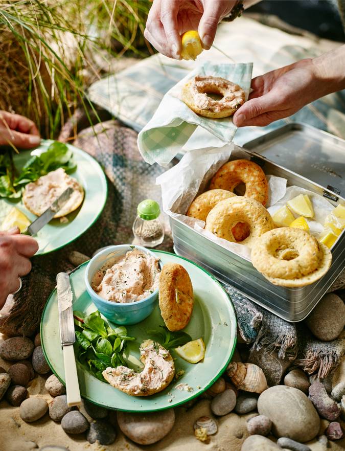 Recipe: Horseradish and dill doughnuts with whipped smoked trout butter