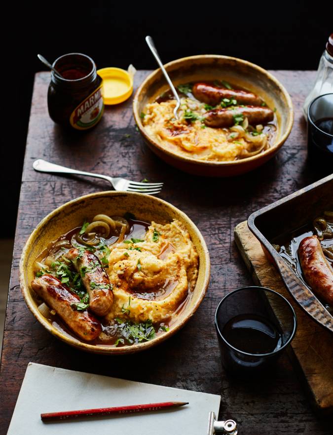 Recipe: Sausages with Marmite mash