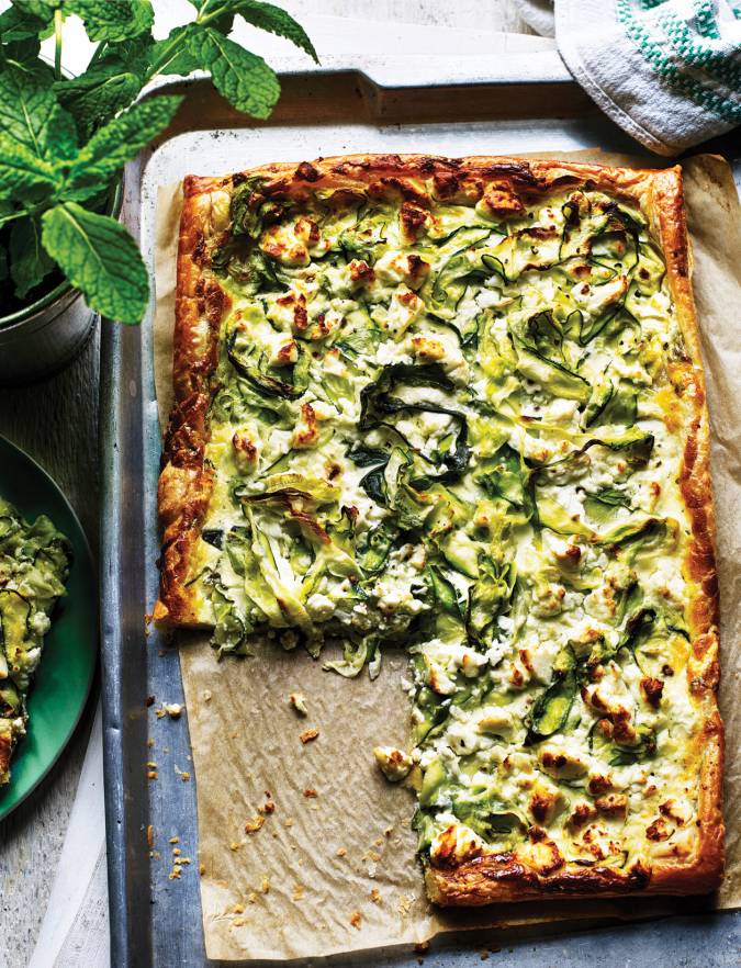 Courgette, feta and mint tart recipe Sainsbury's Magazine