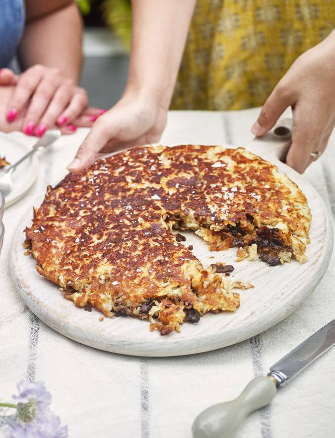 Recipe: Giant sharing bacon jam rosti