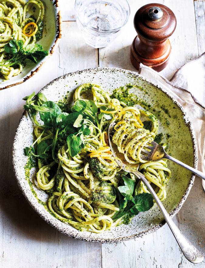 Recipe: Watercress pesto and lemon linguine