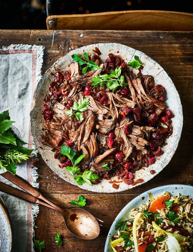 Recipe: Slow-cooked spiced beef brisket with cranberries