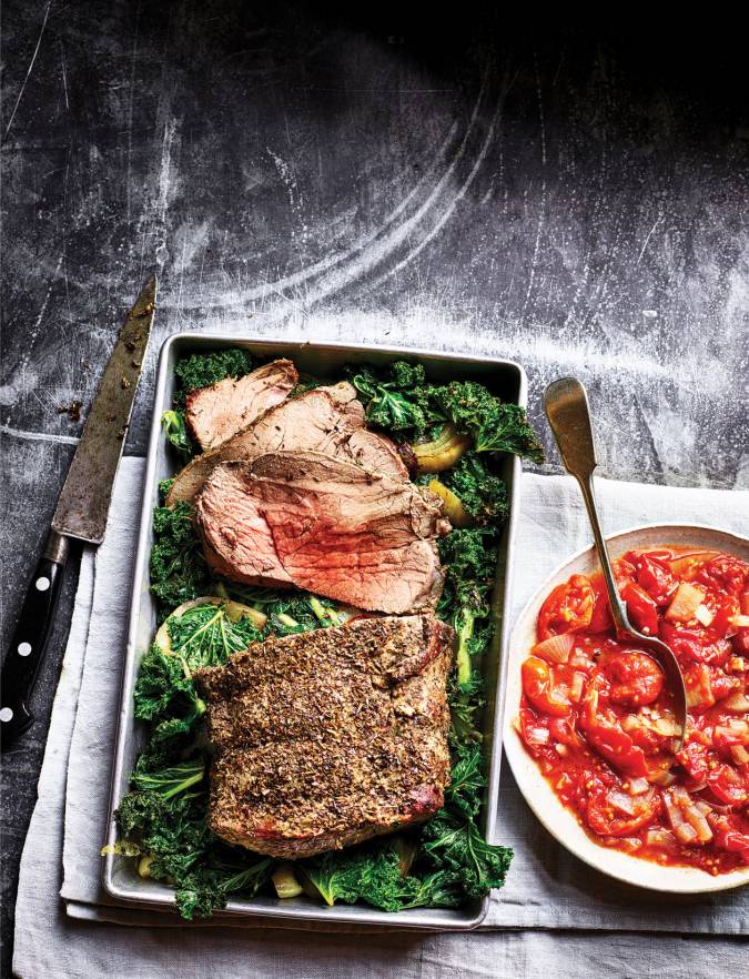 Recipe: Oregano roast beef with crispy kale