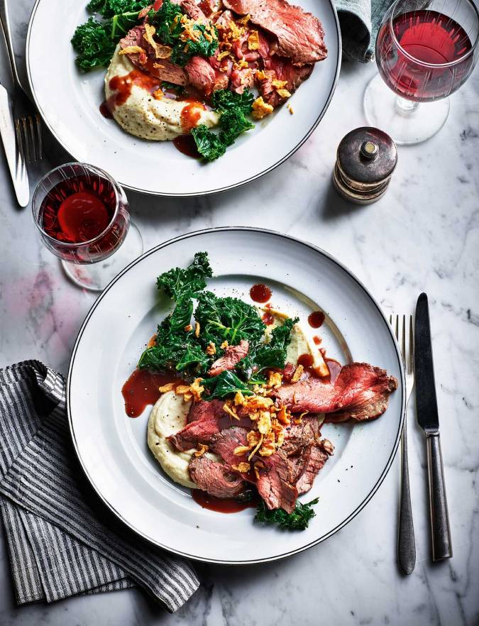 Roast beef fillet with celeriac purée recipe | Sainsbury's Magazine